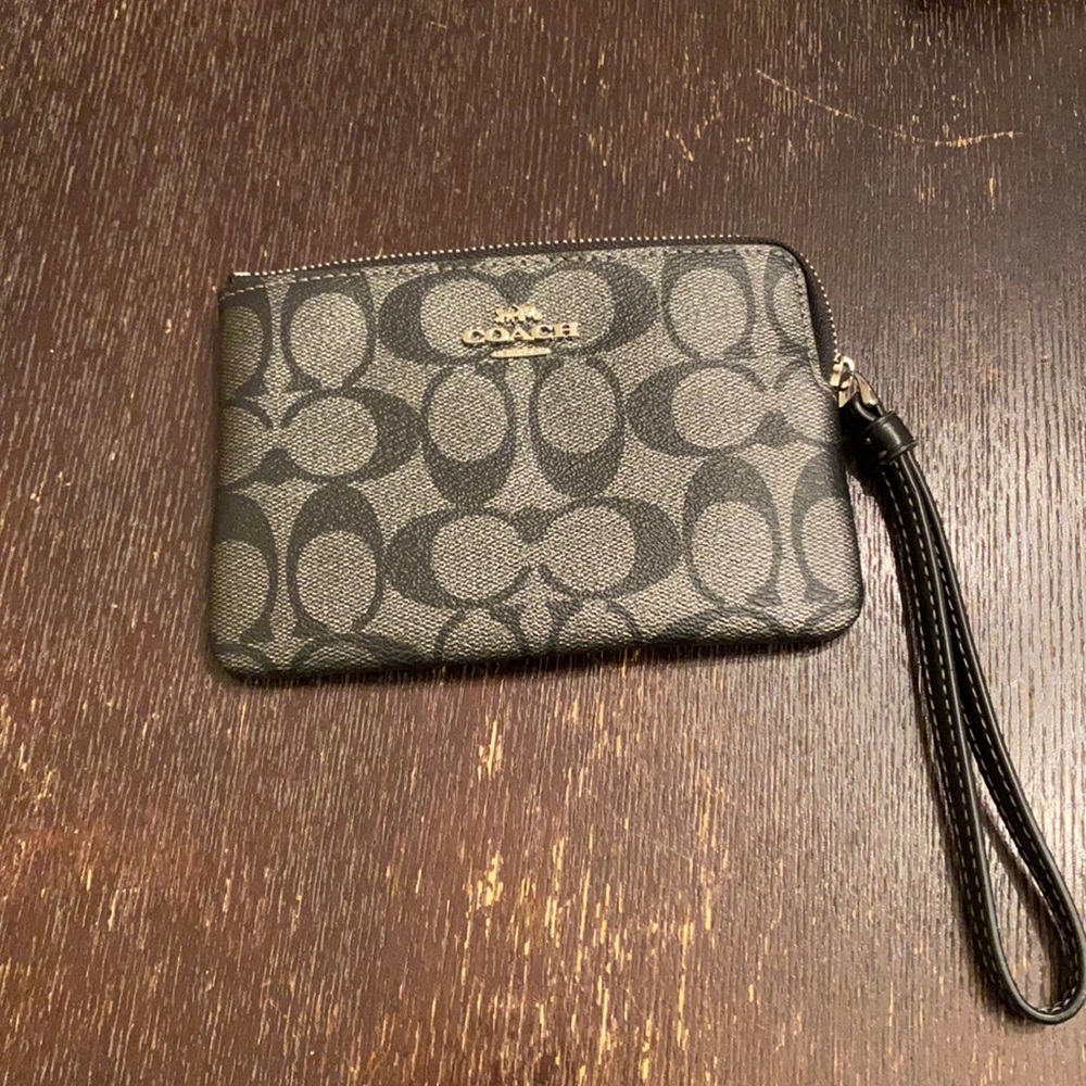 Coach black wrist wallet